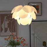 Modern White Petal Glass Pendant Chandelier for Elegant Dining and Living Room Lighting
