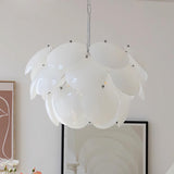 Modern White Petal Glass Pendant Chandelier for Elegant Dining and Living Room Lighting