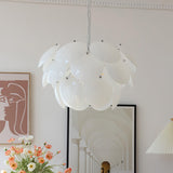 Modern White Petal Glass Pendant Chandelier for Elegant Dining and Living Room Lighting