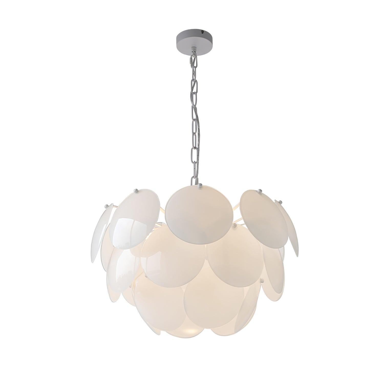 Modern White Petal Glass Pendant Chandelier for Elegant Dining and Living Room Lighting