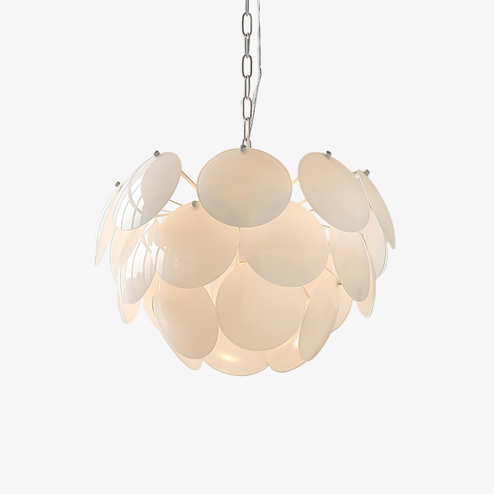 Modern White Petal Glass Pendant Chandelier for Elegant Dining and Living Room Lighting