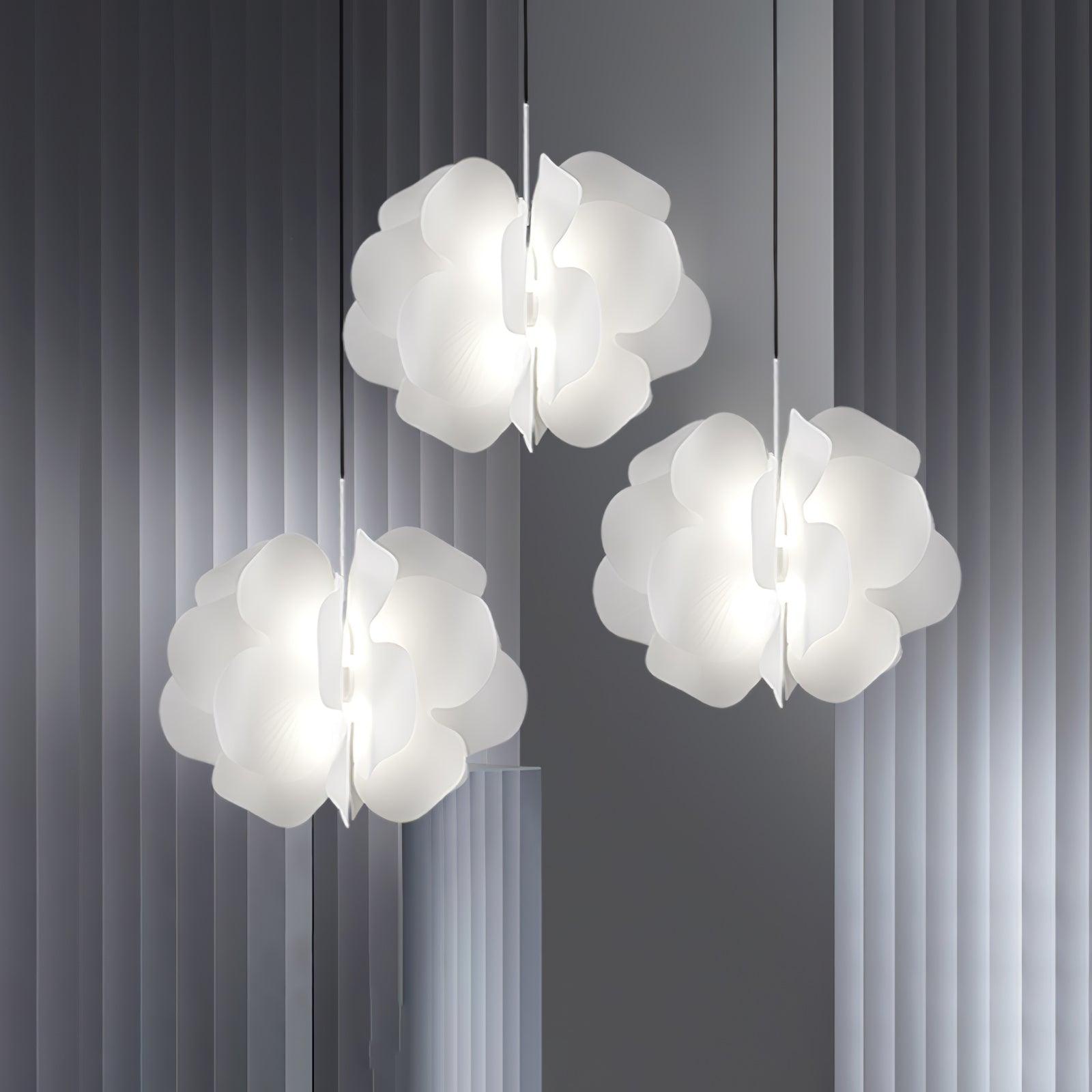 Modern White Petal Pendant Light Organic Shape Hanging Ceiling Lamp for Living Room