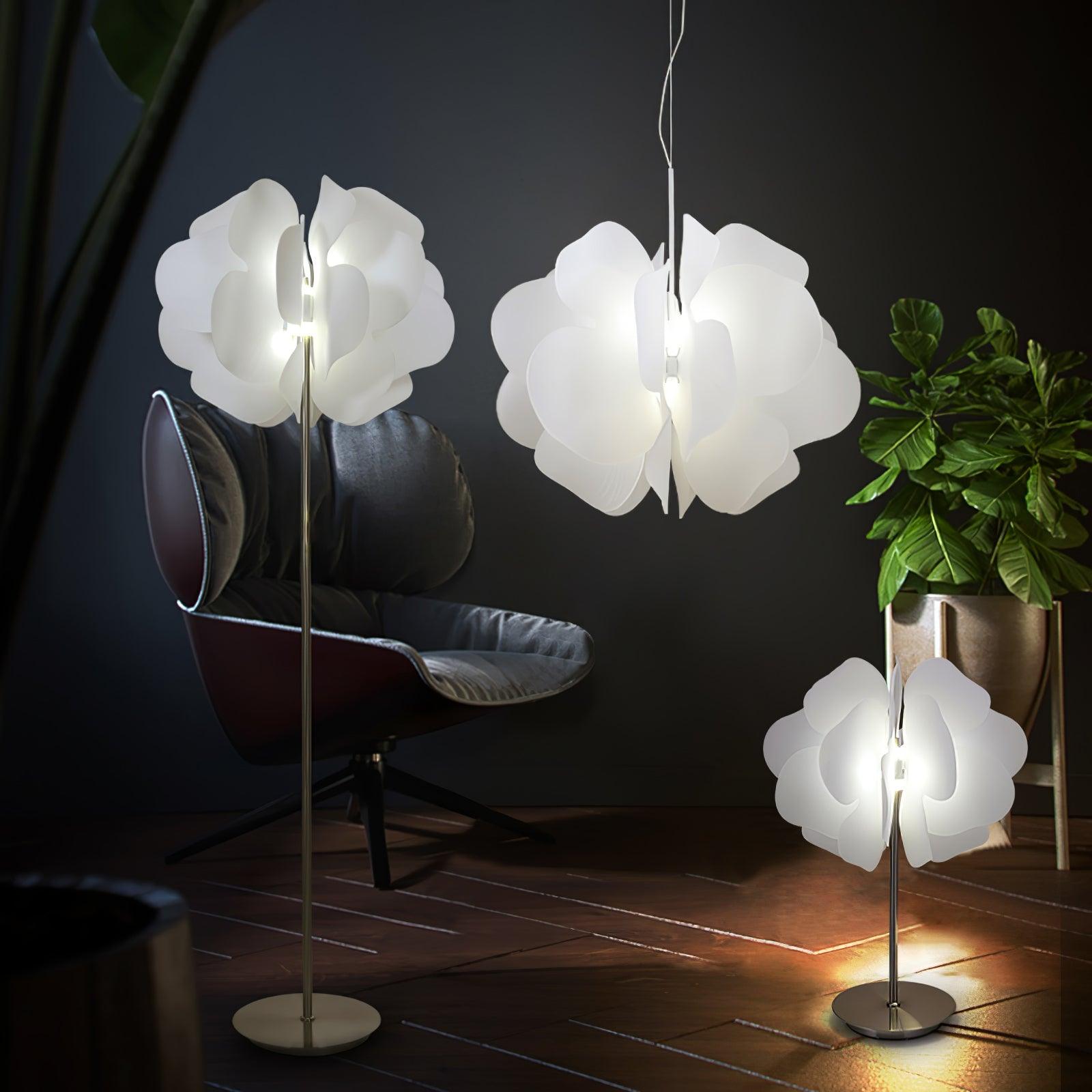 Modern White Petal Pendant Light Organic Shape Hanging Ceiling Lamp for Living Room
