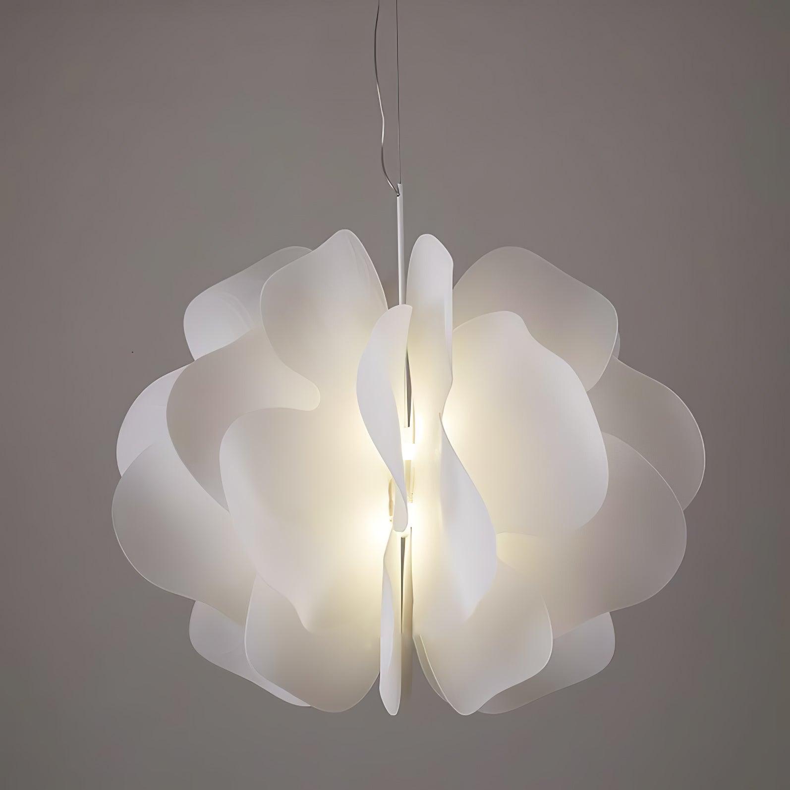 Modern White Petal Pendant Light Organic Shape Hanging Ceiling Lamp for Living Room