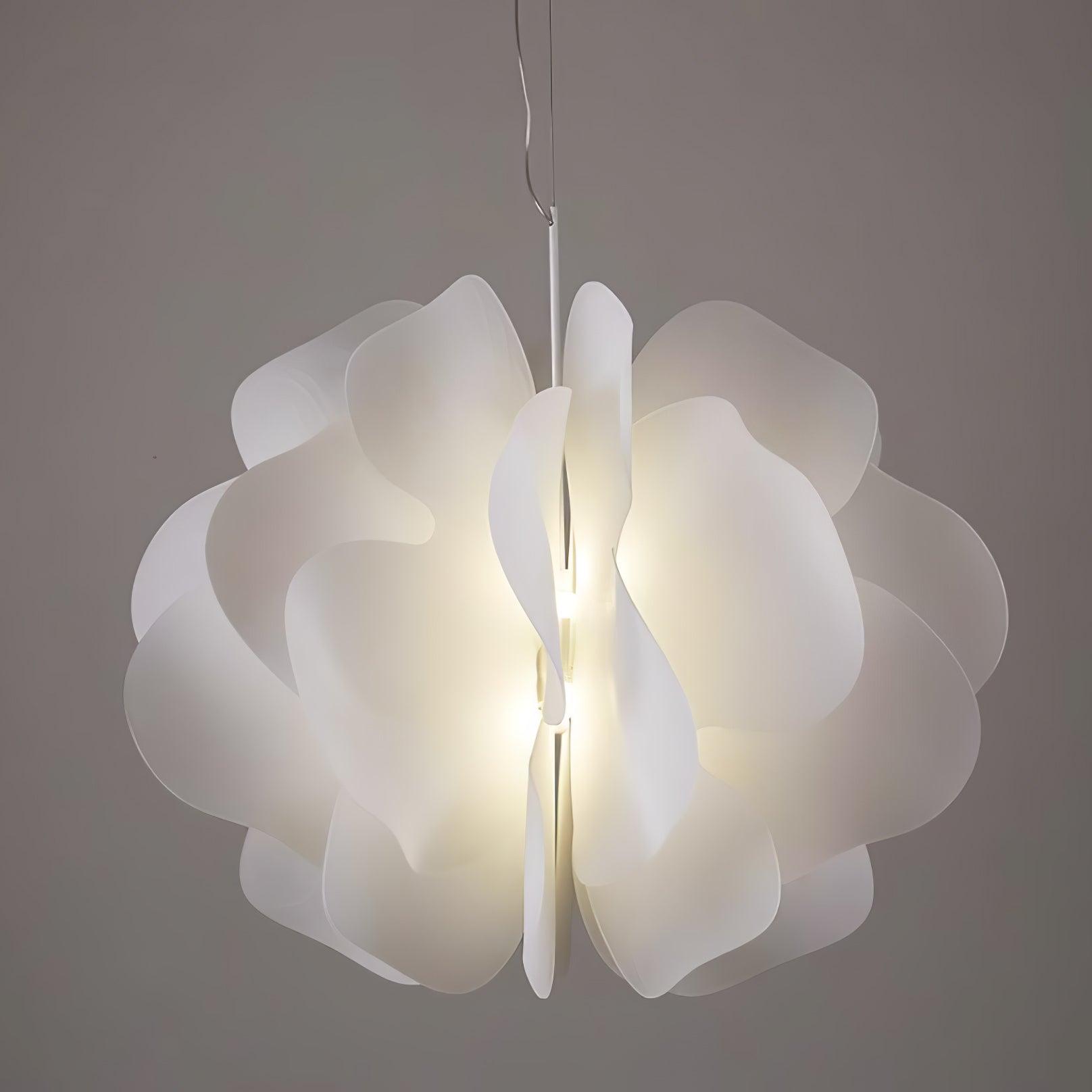 Modern White Petal Pendant Light Organic Shape Hanging Ceiling Lamp for Living Room