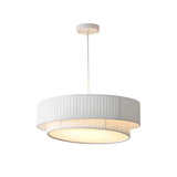 Modern White Pleated Fabric Drum Chandelier Creative Nordic Hanging Pendant Lamp