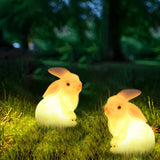 Modern White Rabbit Outdoor Garden Light Waterproof Resin Decorative Lawn Sculpture
