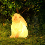 Modern White Rabbit Outdoor Garden Light Waterproof Resin Decorative Lawn Sculpture