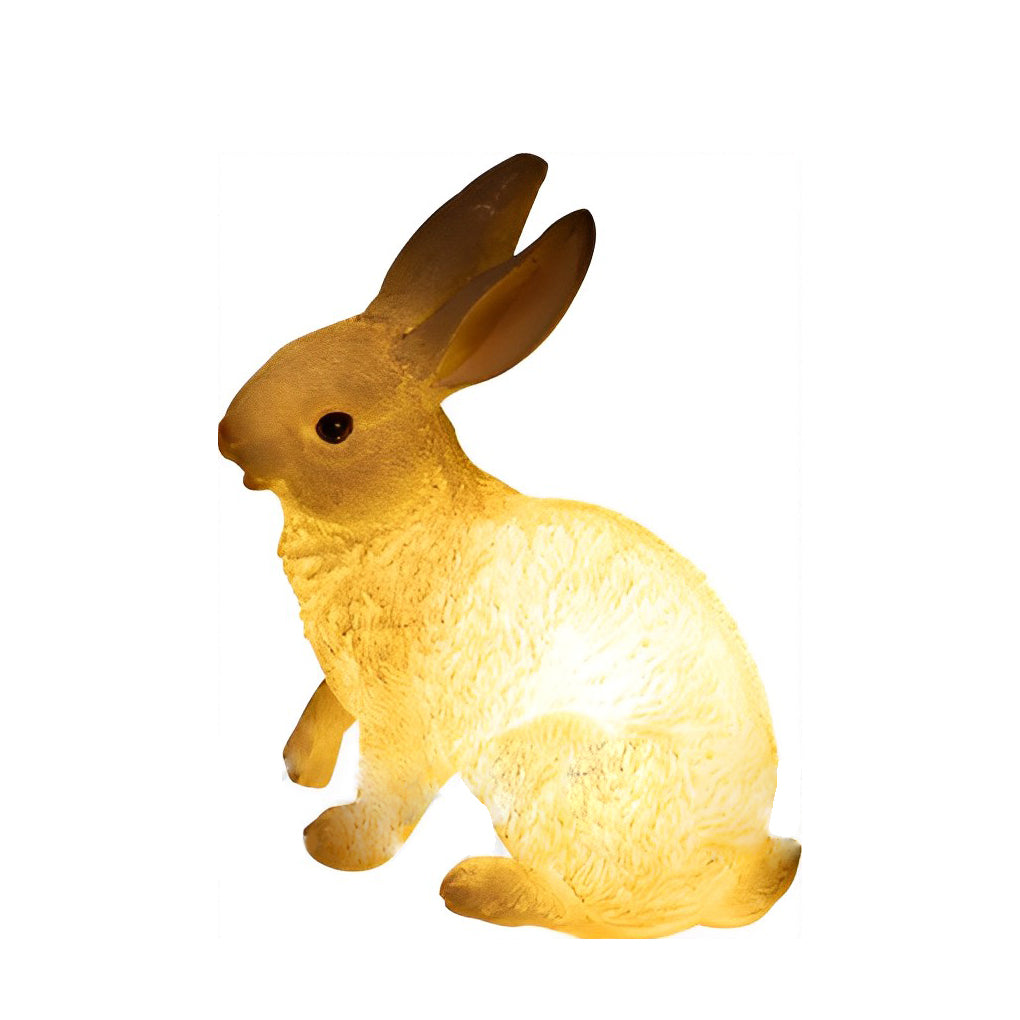 Modern White Rabbit Outdoor Garden Light Waterproof Resin Decorative Lawn Sculpture