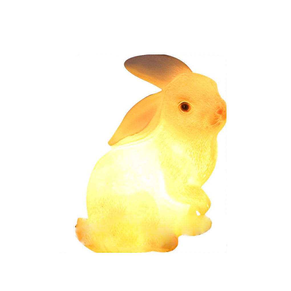 Modern White Rabbit Outdoor Garden Light Waterproof Resin Decorative Lawn Sculpture