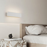 Modern White Rectangular LED Wall Sconce Minimalist Indoor Metal Wall Lamp