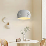 Modern White Resin LED Pendant Light Hand Carved Ceiling Hanging Lamp with Crystals