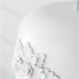 Modern White Resin LED Pendant Light Hand Carved Ceiling Hanging Lamp with Crystals
