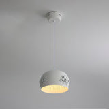 Modern White Resin LED Pendant Light Hand Carved Ceiling Hanging Lamp with Crystals