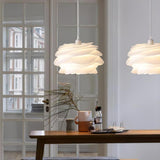 Modern White Rose Floral Pendant Light Decorative PVC Hanging Lamp for Indoor Living Spaces