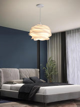 Modern White Rose Floral Pendant Light Decorative PVC Hanging Lamp for Indoor Living Spaces
