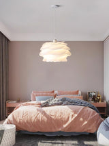 Modern White Rose Floral Pendant Light Decorative PVC Hanging Lamp for Indoor Living Spaces