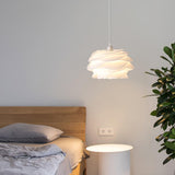 Modern White Rose Floral Pendant Light Decorative PVC Hanging Lamp for Indoor Living Spaces