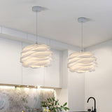 Modern White Rose Floral Pendant Light Decorative PVC Hanging Lamp for Indoor Living Spaces