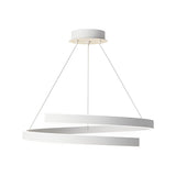 Modern White Rotating Ring LED Chandelier Nordic Style Three Step Dimming Pendant Light