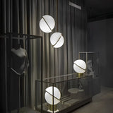 Modern White Round Semicircle Acrylic Pendant Lamp with Electroplated Iron Finish