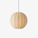 Modern White Silk Globe Pendant Light Minimalist Hanging Fixture for Living Room