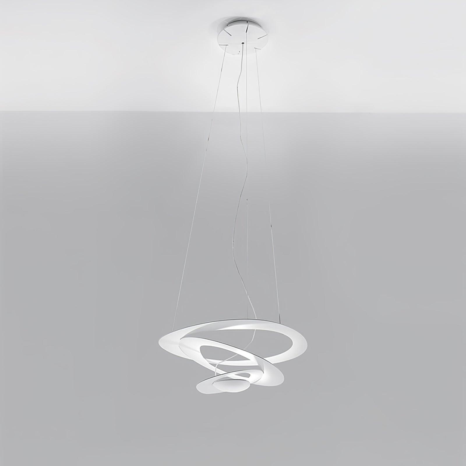 Modern White Spiral Aluminum Disc Pendant Lamp for Contemporary Interior Lighting