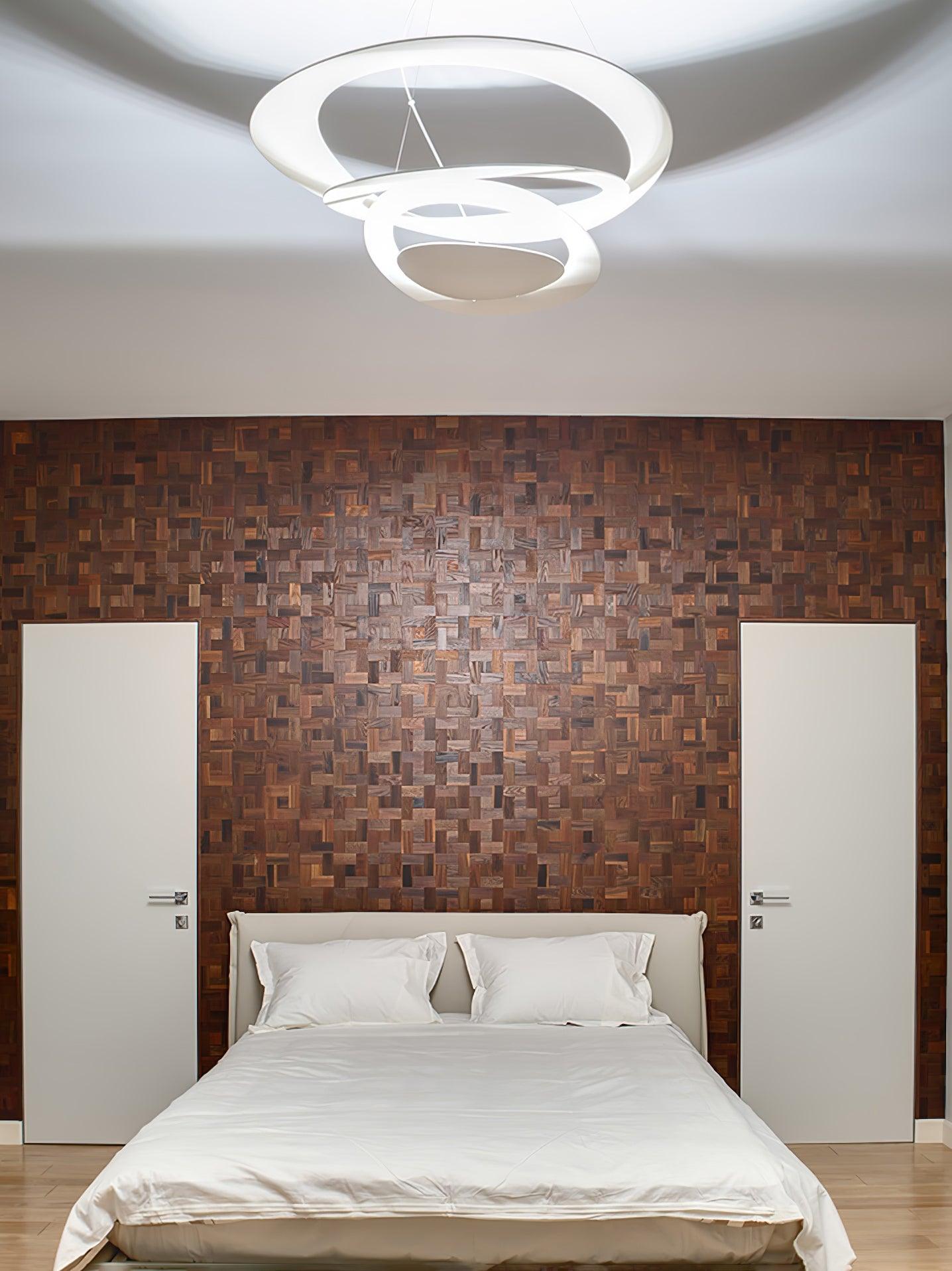 Modern White Spiral Aluminum Disc Pendant Lamp for Contemporary Interior Lighting