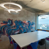 Modern White Spiral Aluminum Disc Pendant Lamp for Contemporary Interior Lighting
