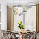 Modern White Spiral Aluminum Disc Pendant Lamp for Contemporary Interior Lighting