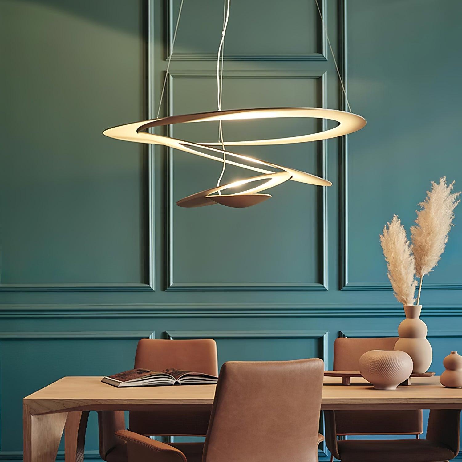 Modern White Spiral Aluminum Disc Pendant Lamp for Contemporary Interior Lighting
