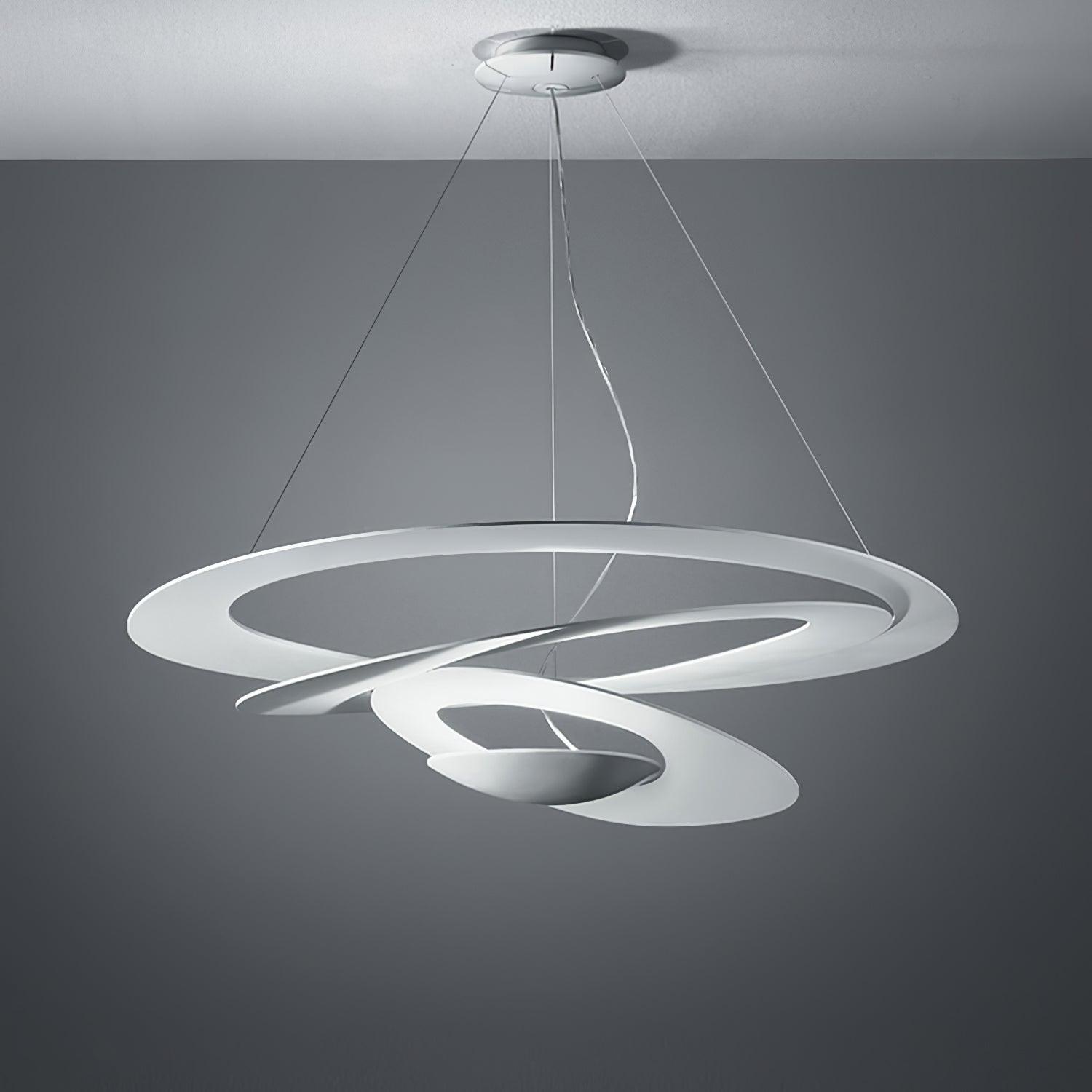 Modern White Spiral Aluminum Disc Pendant Lamp for Contemporary Interior Lighting