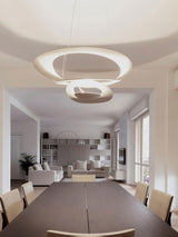 Modern White Spiral Aluminum Disc Pendant Lamp for Contemporary Interior Lighting