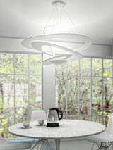 Modern White Spiral Aluminum Disc Pendant Lamp for Contemporary Interior Lighting