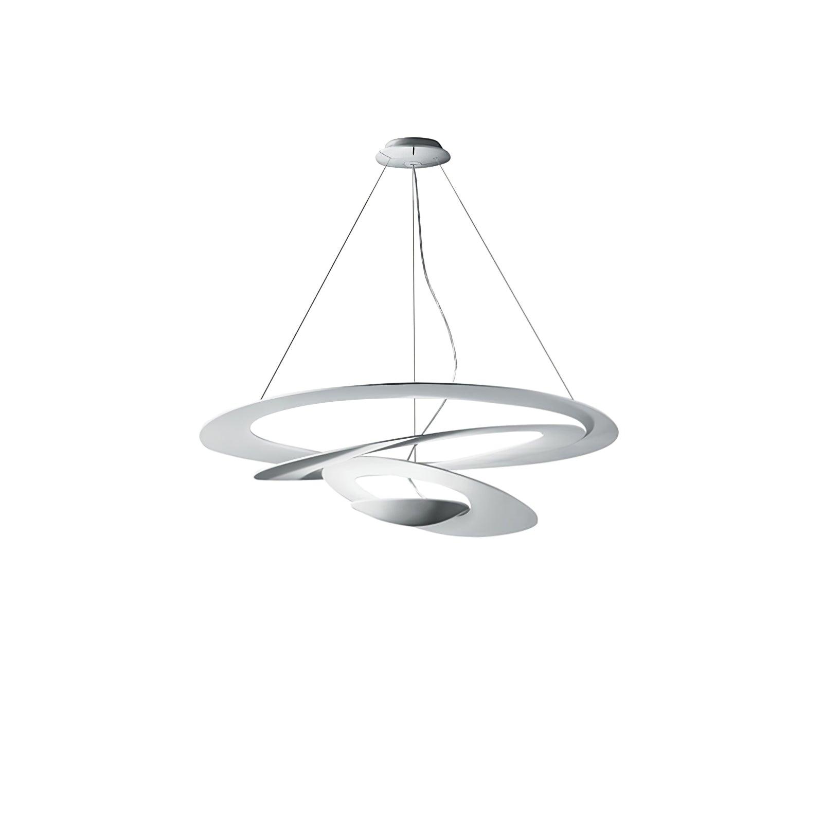 Modern White Spiral Aluminum Disc Pendant Lamp for Contemporary Interior Lighting