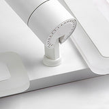 Modern White Square LED Flush Mount Ceiling Light with Two Rotating Spotlights and Dimmable Control