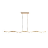 Modern White Wave Branch LED Chandelier with Stepless Dimming and Adjustable Hanging Wire for Dining Room