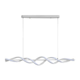 Modern White Wave Spiral LED Chandelier Dimmable Linear Pendant Lighting for Dining Room