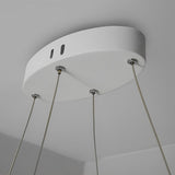 Modern White Wavy LED Chandelier Dimmable Minimalist Pendant Light for Living Room and Dining Area
