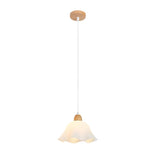 Modern White Wood and Acrylic Flower Pendant Light Nordic Style Chandelier for Home Decor