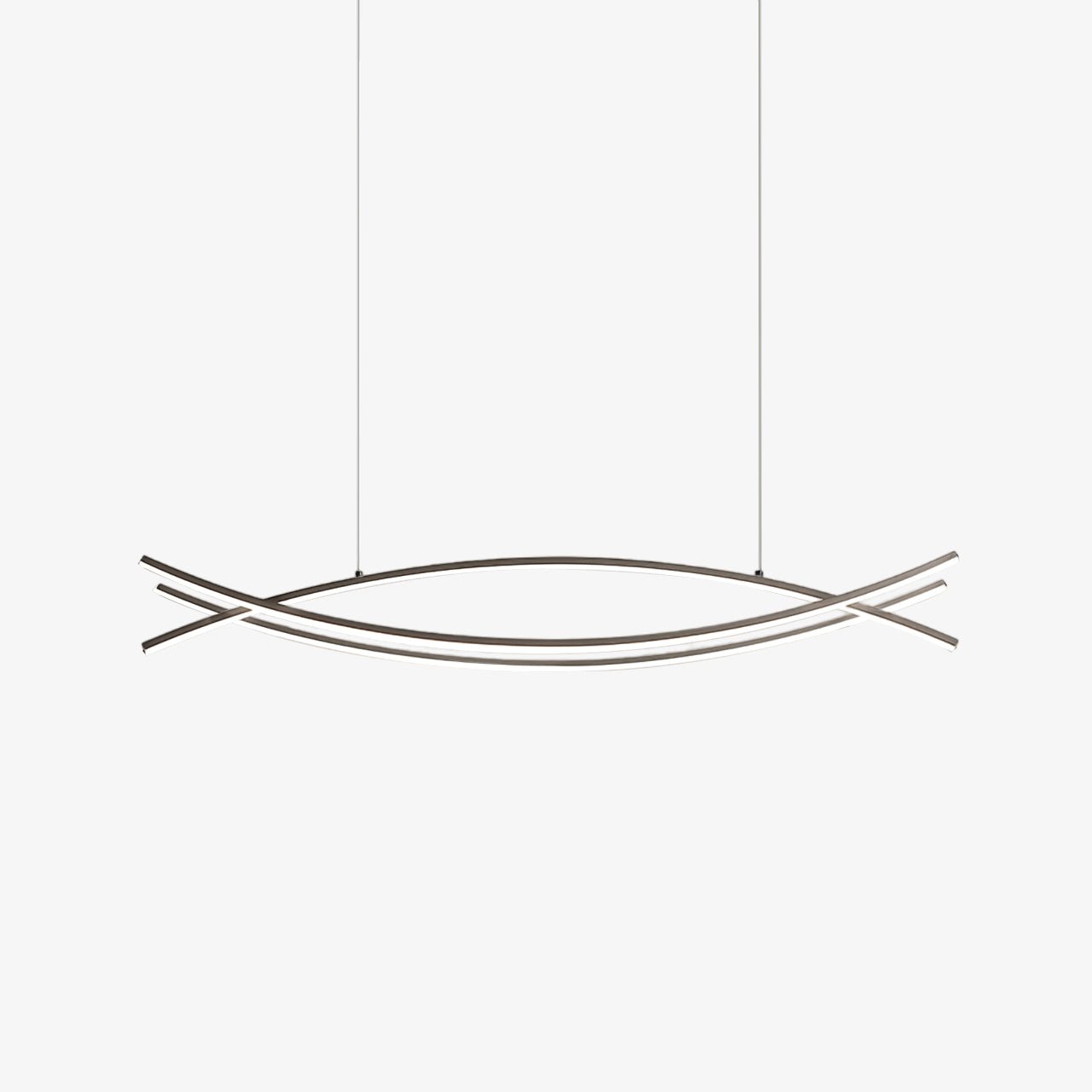 Modern Wishbone LED Linear Chandelier Large Pendant Light for Kitchen Island and Dining Room