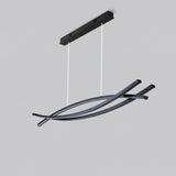 Modern Wishbone LED Linear Chandelier Large Pendant Light for Kitchen Island and Dining Room