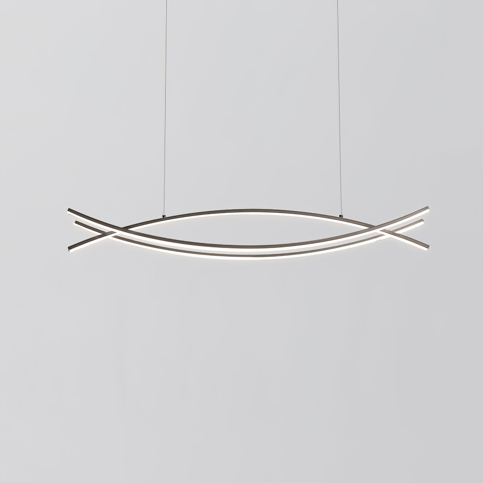Modern Wishbone LED Linear Chandelier Large Pendant Light for Kitchen Island and Dining Room