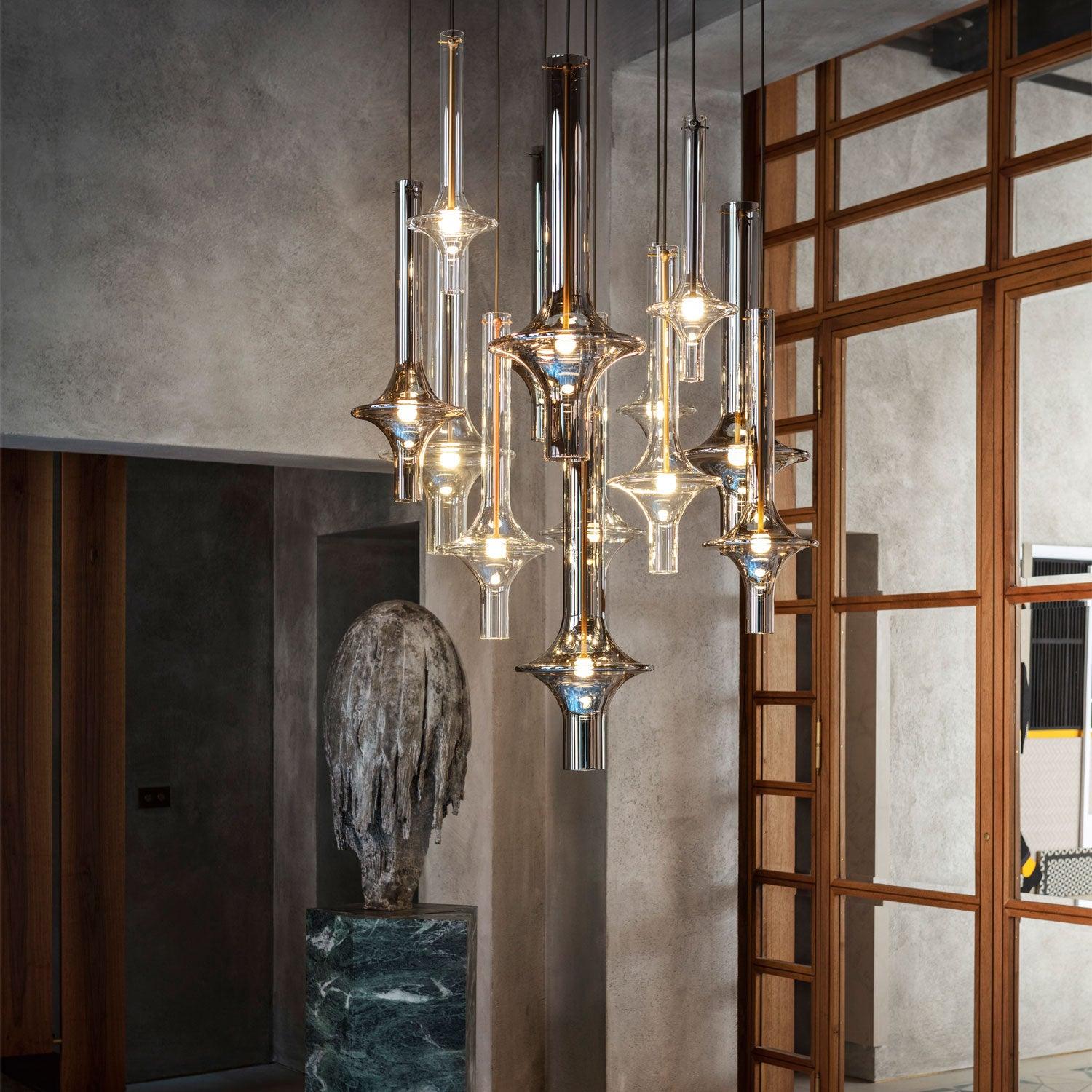 Modern Wonder Borosilicate Glass LED Pendant Light for Living Room and Dining Space