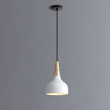 Modern Wood and Bamboo LED Pendant Light with Metal Shade for Kitchen Island and Bedroom