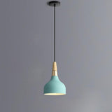 Modern Wood and Bamboo LED Pendant Light with Metal Shade for Kitchen Island and Bedroom