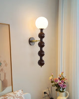 Modern Wood and Glass Bubbly Wall Sconce Lighting for Indoor Home Decor