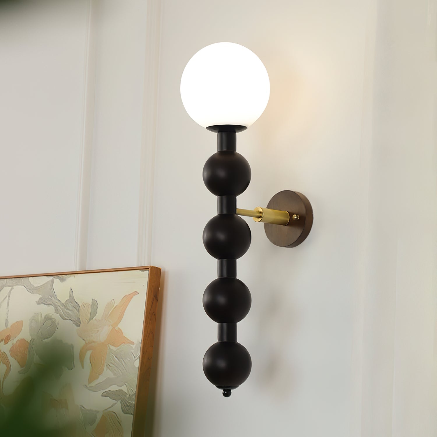 Modern Wood and Glass Bubbly Wall Sconce Lighting for Indoor Home Decor