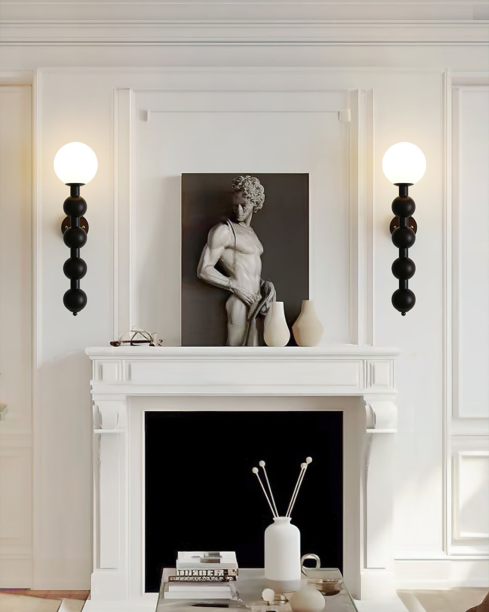 Modern Wood and Glass Bubbly Wall Sconce Lighting for Indoor Home Decor