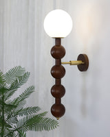 Modern Wood and Glass Bubbly Wall Sconce Lighting for Indoor Home Decor